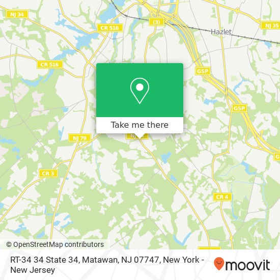 Mapa de RT-34 34 State 34, Matawan, NJ 07747