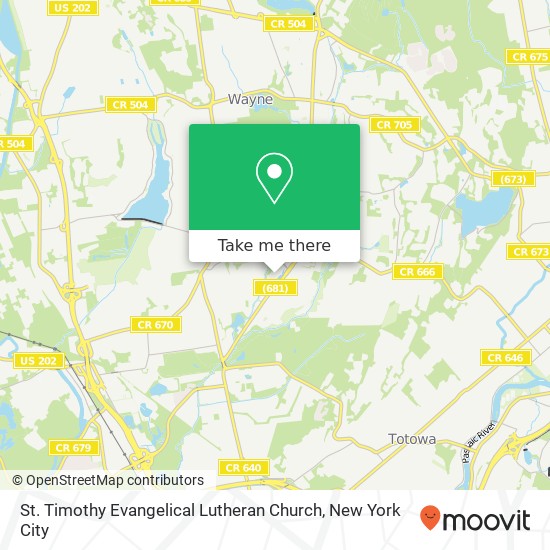 St. Timothy Evangelical Lutheran Church map