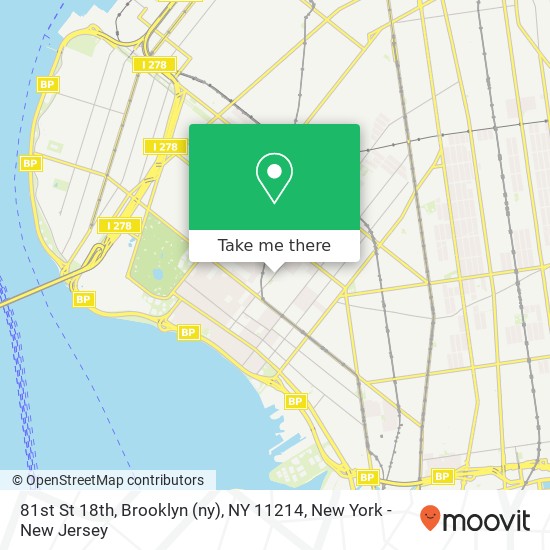 Mapa de 81st St 18th, Brooklyn (ny), NY 11214