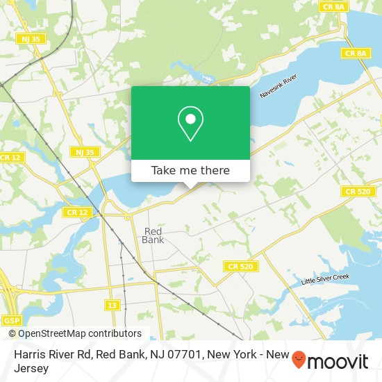 Mapa de Harris River Rd, Red Bank, NJ 07701