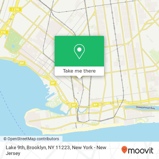 Mapa de Lake 9th, Brooklyn, NY 11223