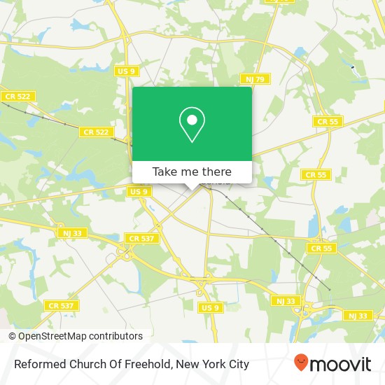 Reformed Church Of Freehold map
