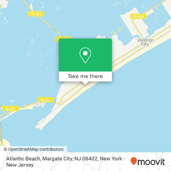 Mapa de Atlantic Beach, Margate City, NJ 08402