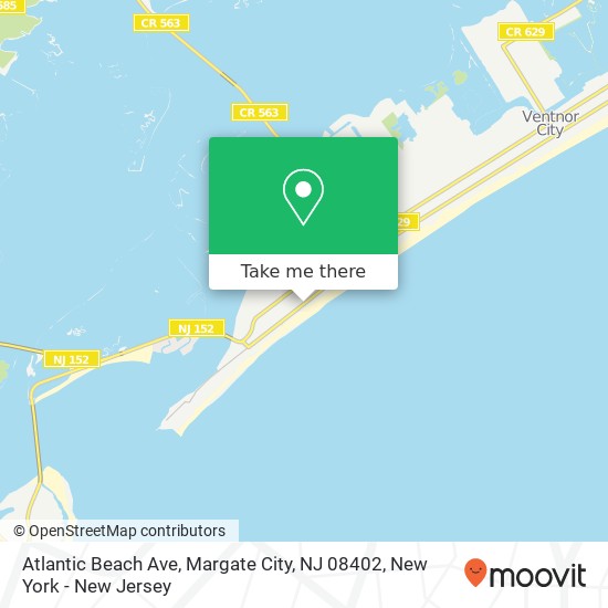 Mapa de Atlantic Beach Ave, Margate City, NJ 08402