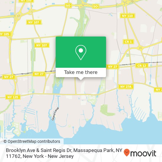 Mapa de Brooklyn Ave & Saint Regis Dr, Massapequa Park, NY 11762