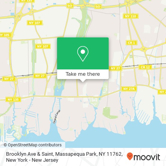 Mapa de Brooklyn Ave & Saint, Massapequa Park, NY 11762