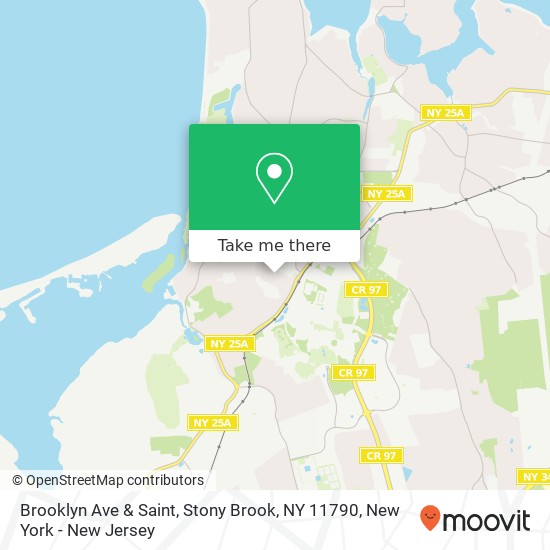 Mapa de Brooklyn Ave & Saint, Stony Brook, NY 11790