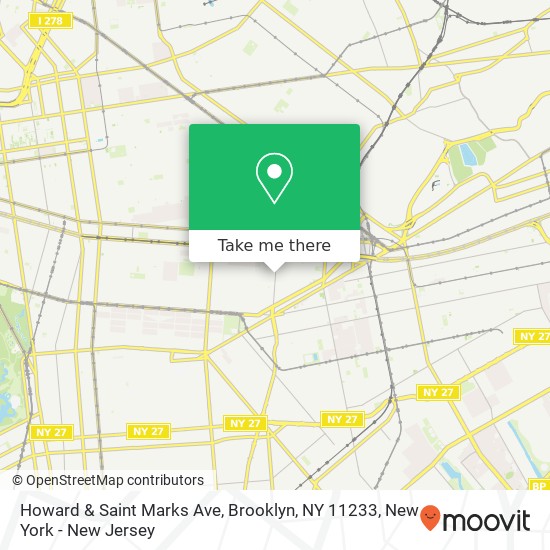 Mapa de Howard & Saint Marks Ave, Brooklyn, NY 11233