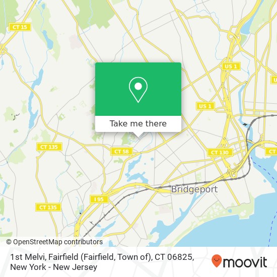 Mapa de 1st Melvi, Fairfield (Fairfield, Town of), CT 06825