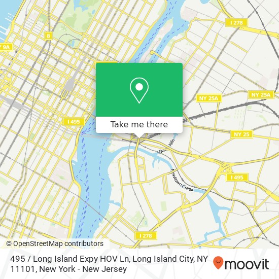 Mapa de 495 / Long Island Expy HOV Ln, Long Island City, NY 11101