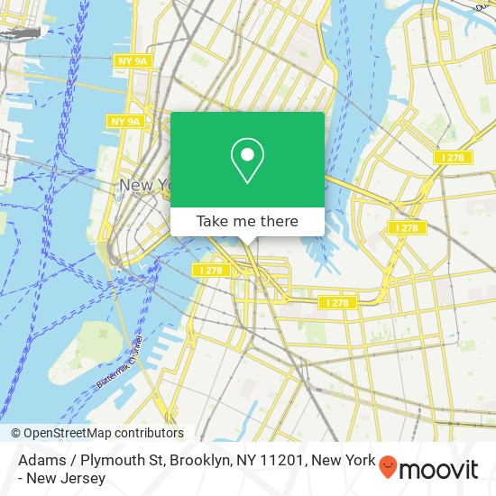 Mapa de Adams / Plymouth St, Brooklyn, NY 11201
