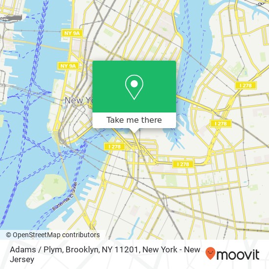 Mapa de Adams / Plym, Brooklyn, NY 11201