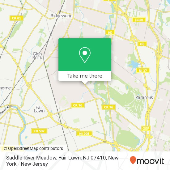 Saddle River Meadow, Fair Lawn, NJ 07410 map