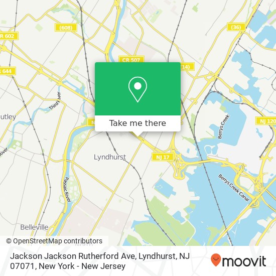 Mapa de Jackson Jackson Rutherford Ave, Lyndhurst, NJ 07071