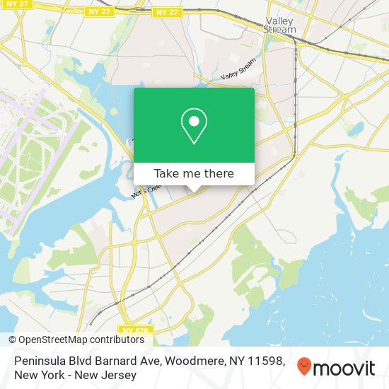 Peninsula Blvd Barnard Ave, Woodmere, NY 11598 map