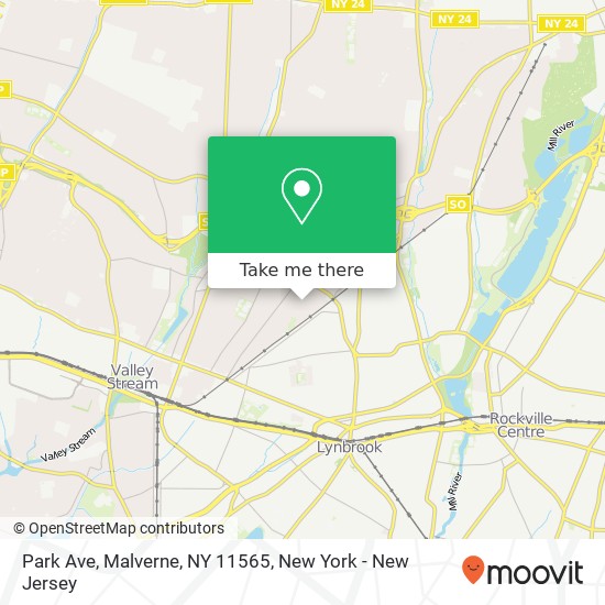 Mapa de Park Ave, Malverne, NY 11565