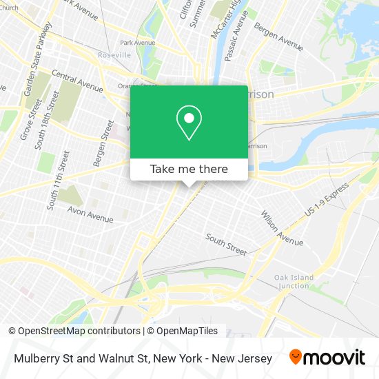 Mulberry St and Walnut St map