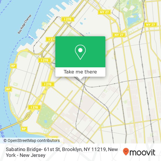 Mapa de Sabatino Bridge- 61st St, Brooklyn, NY 11219