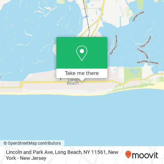Mapa de Lincoln and Park Ave, Long Beach, NY 11561