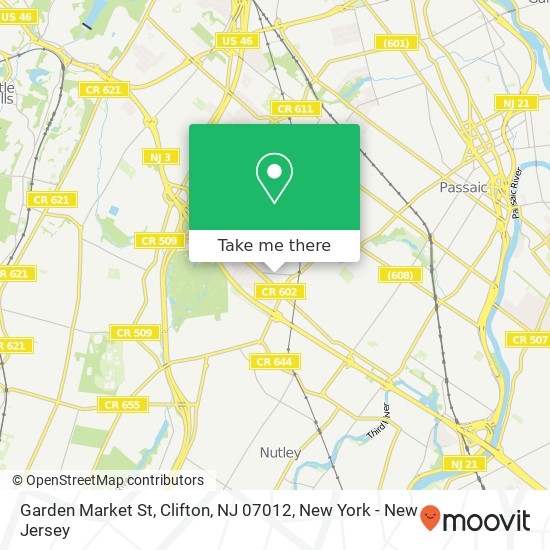 Mapa de Garden Market St, Clifton, NJ 07012