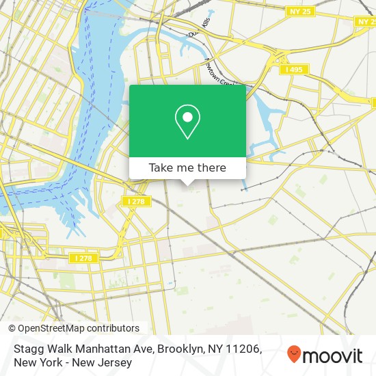 Mapa de Stagg Walk Manhattan Ave, Brooklyn, NY 11206