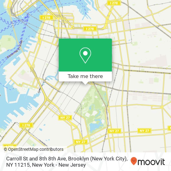 Mapa de Carroll St and 8th 8th Ave, Brooklyn (New York City), NY 11215