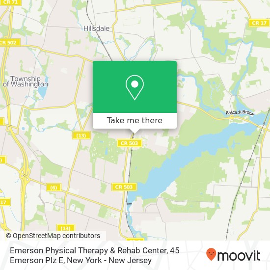 Mapa de Emerson Physical Therapy & Rehab Center, 45 Emerson Plz E