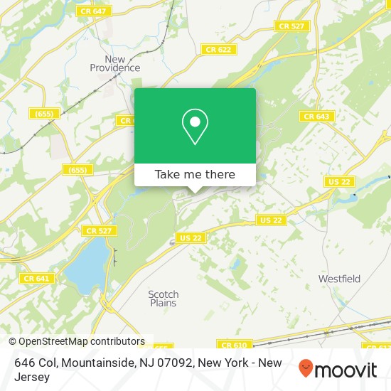 Mapa de 646 Col, Mountainside, NJ 07092