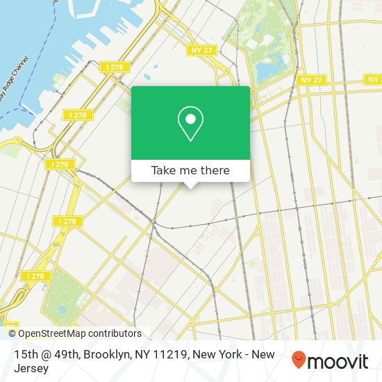 Mapa de 15th @ 49th, Brooklyn, NY 11219