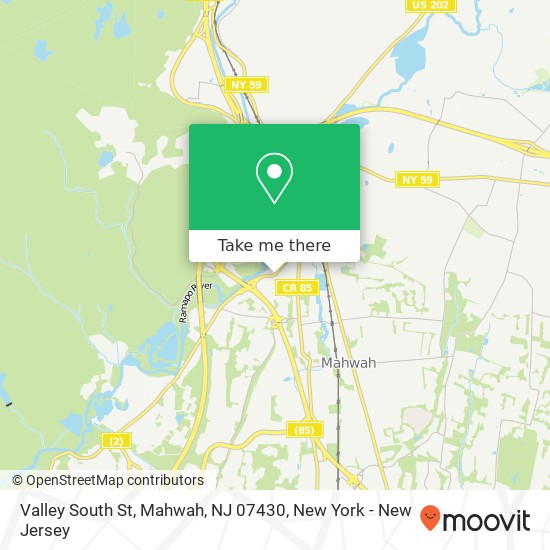 Mapa de Valley South St, Mahwah, NJ 07430