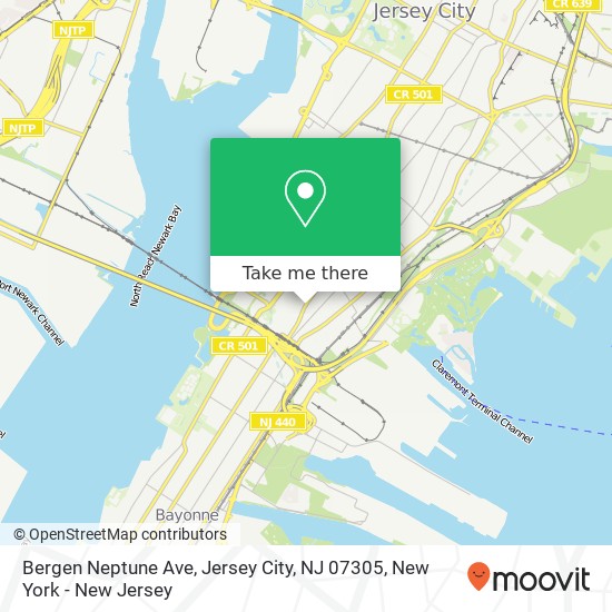 Mapa de Bergen Neptune Ave, Jersey City, NJ 07305