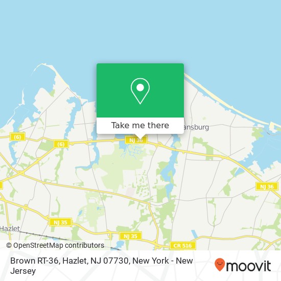 Mapa de Brown RT-36, Hazlet, NJ 07730