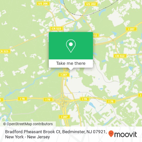 Mapa de Bradford Pheasant Brook Ct, Bedminster, NJ 07921