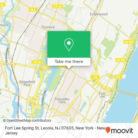 Mapa de Fort Lee Spring St, Leonia, NJ 07605