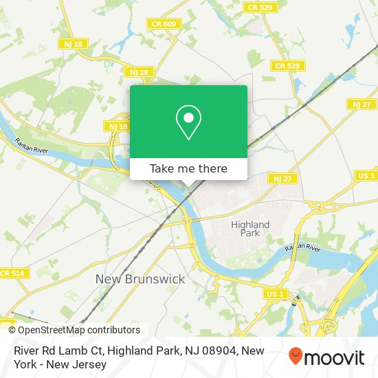 Mapa de River Rd Lamb Ct, Highland Park, NJ 08904