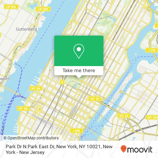 Park Dr N Park East Dr, New York, NY 10021 map