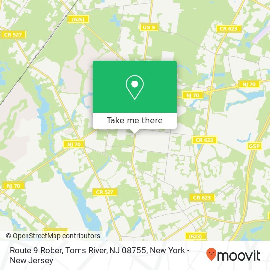 Mapa de Route 9 Rober, Toms River, NJ 08755