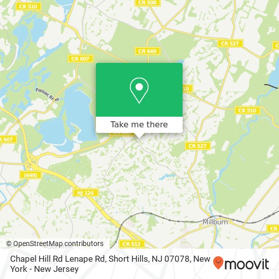 Chapel Hill Rd Lenape Rd, Short Hills, NJ 07078 map