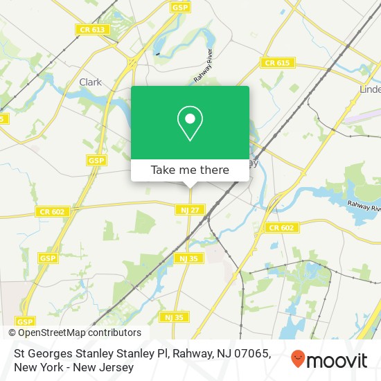 Mapa de St Georges Stanley Stanley Pl, Rahway, NJ 07065