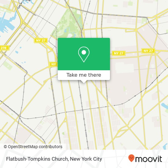 Flatbush-Tompkins Church map