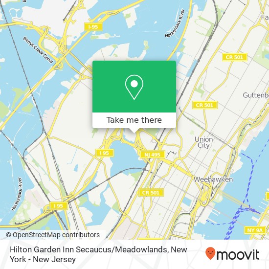 Hilton Garden Inn Secaucus / Meadowlands map