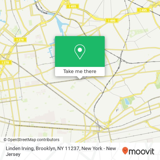 Mapa de Linden Irving, Brooklyn, NY 11237