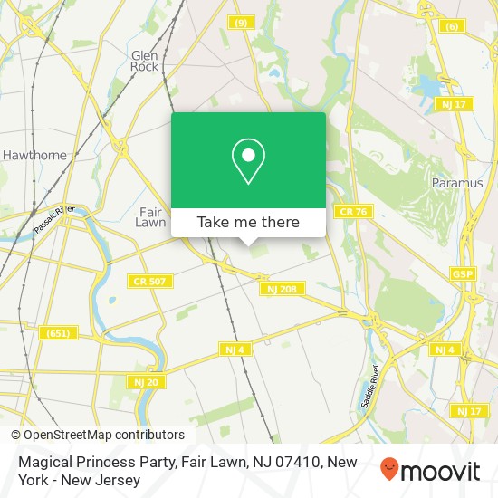 Magical Princess Party, Fair Lawn, NJ 07410 map