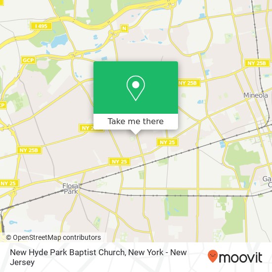 New Hyde Park Baptist Church map