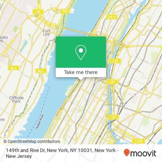 149th and Rive Dr, New York, NY 10031 map