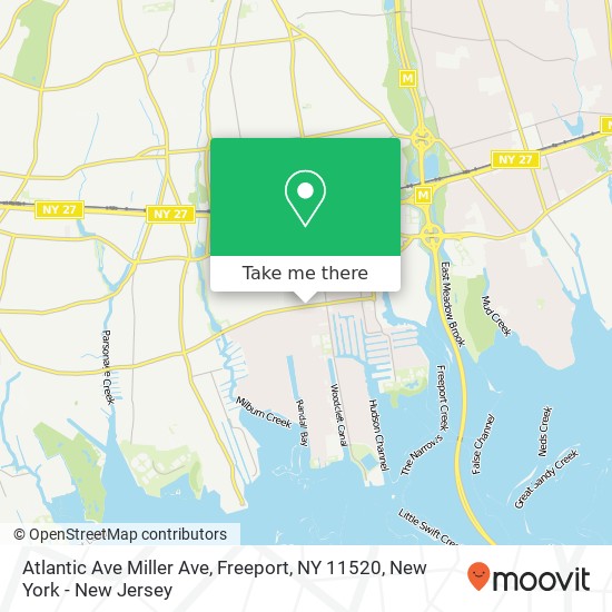 Mapa de Atlantic Ave Miller Ave, Freeport, NY 11520
