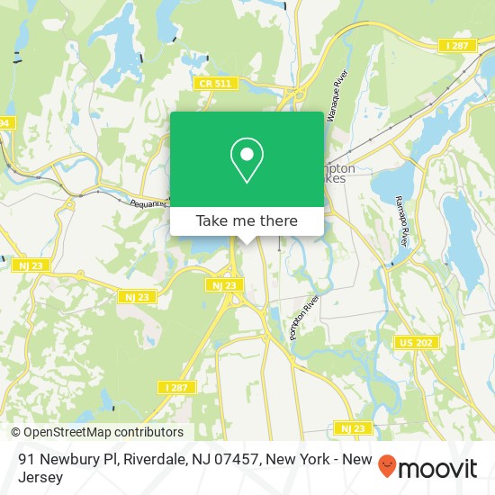 Mapa de 91 Newbury Pl, Riverdale, NJ 07457