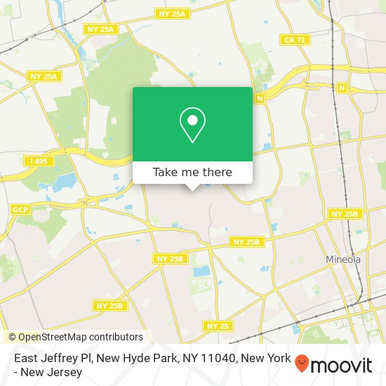 Mapa de East Jeffrey Pl, New Hyde Park, NY 11040