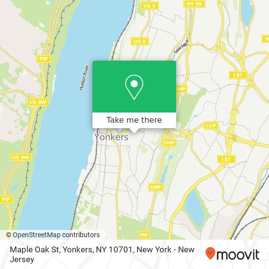 Mapa de Maple Oak St, Yonkers, NY 10701