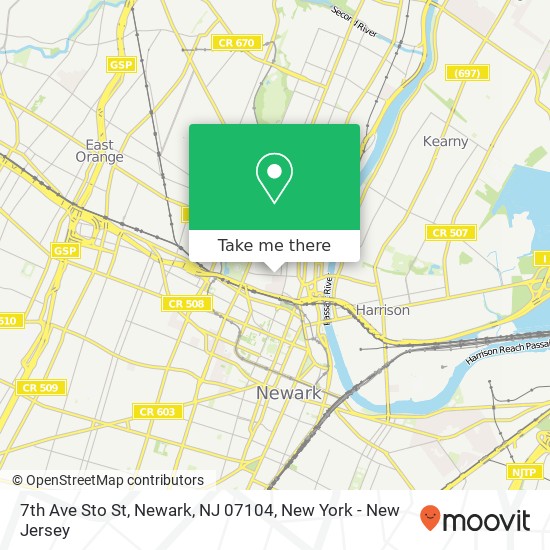 Mapa de 7th Ave Sto St, Newark, NJ 07104